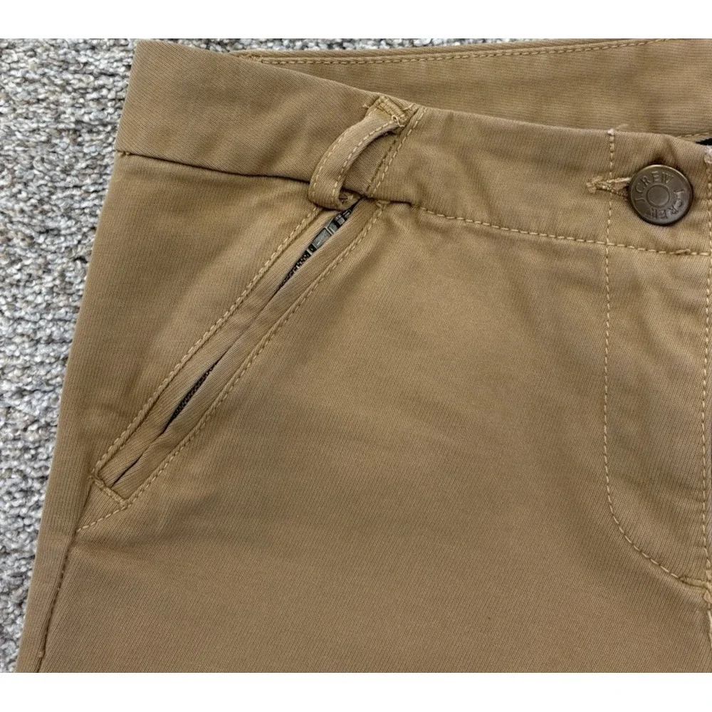 J Crew Skinny Moto Pants‎ Womens 0 Khaki Tan Stretch Twill Knit Minimalist 28x28